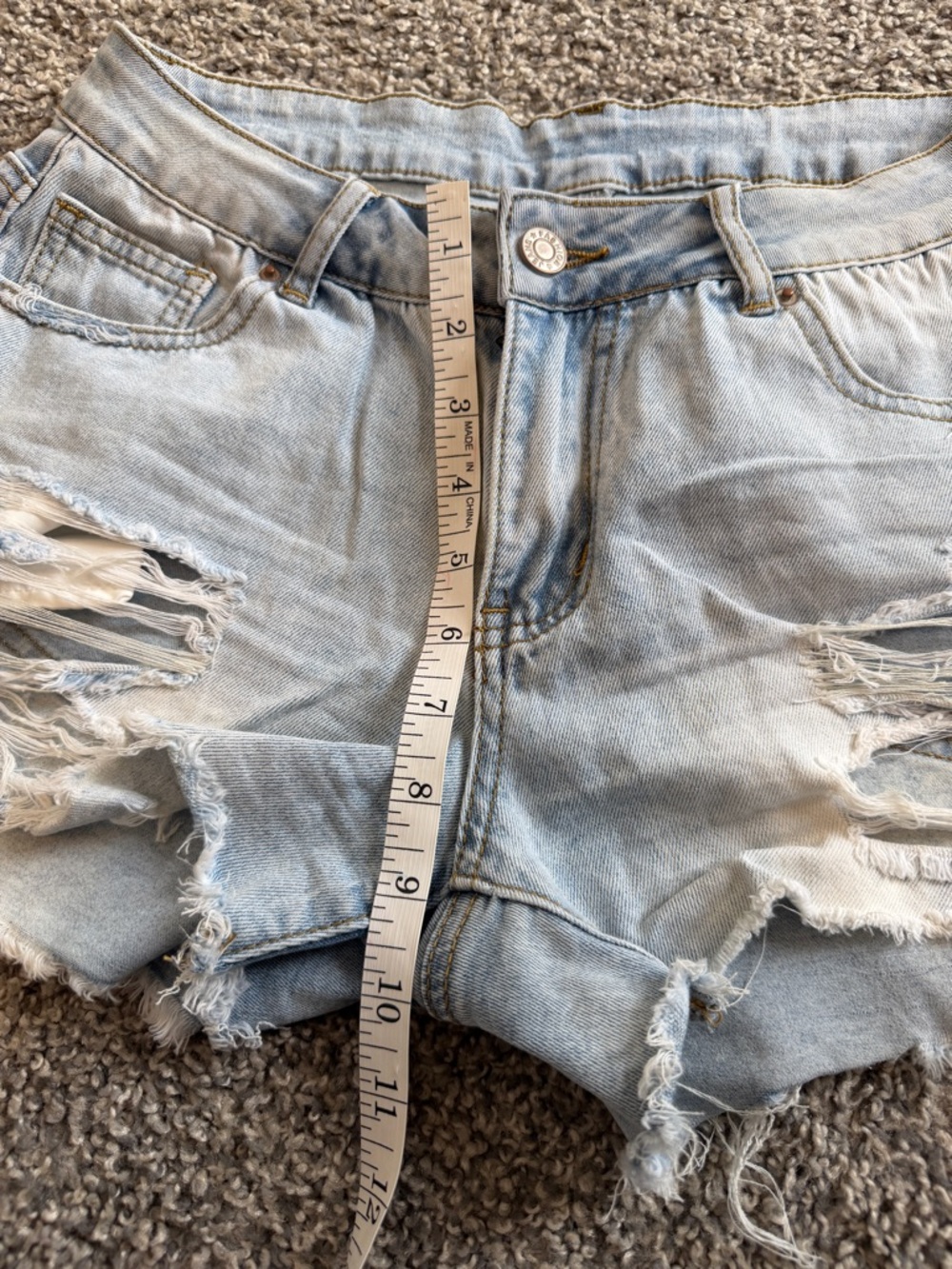 DGRPI Light Wash Distressed Denim Shorts - Picture 12 of 16